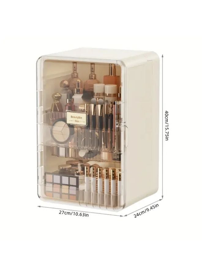 Dark Gray Makeup Organizer with Transparent Drawers Large Capacity Cosmetic Storage Box for Lipstick Skincare Vanity Essentials - Image 3